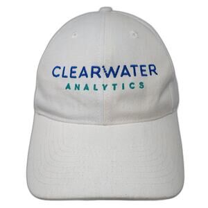 Clearwater Analytics Strapback Baseball Cap White One Size Embroidered Hit